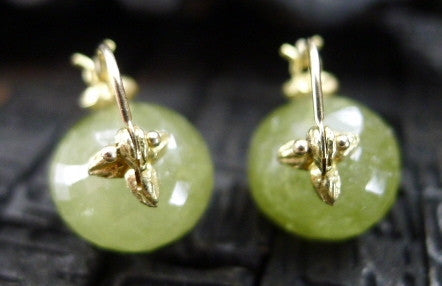 Gabrielle Sanchez Flyer Earrings with Green Grossular Garnets in 18K Yellow Gold