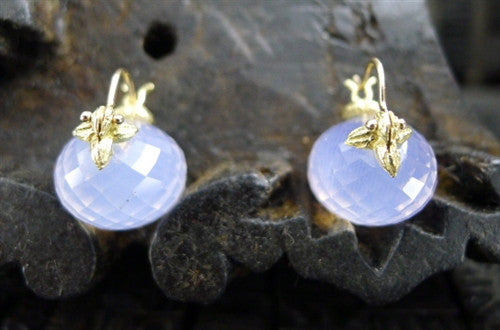 Gabrielle Sanchez Lilac Quartz Flyer Earrings in 18K Yellow Gold