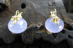 Gabrielle Sanchez Lilac Quartz Flyer Earrings in 18K Yellow Gold