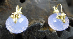 Gabrielle Sanchez Lilac Quartz Flyer Earrings in 18K Yellow Gold