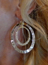CC Skye Crystal Double Hoop Earrings
