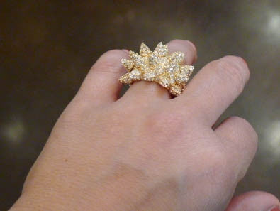 CC Skye Pave Gold Finish Wicked Ring