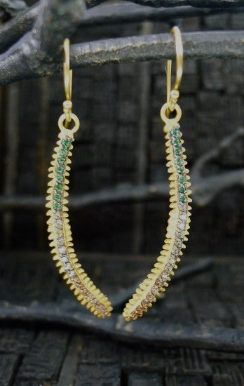 Kevia Fern Earrings Set with Contrast CZs