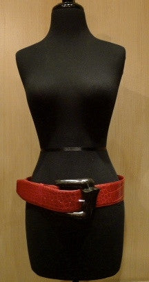 Patricia Von Musulin Alligator Belt with Hand Carved Ebony Wood Knot Buckle