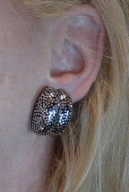 Patricia Von Musulin Carved Ebony and Sterling Silver Double Scroll Earrings--Small