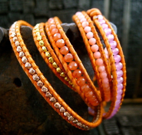 Chan Luu Picante Mix Wrap Bracelet with Gold Vermeil Beads