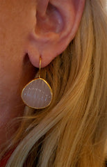 Coralia Leets Fluted Rose Quartz Teardrop Earrings