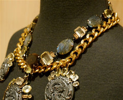 Iradj Moini Exclusive Pyrite Medallion Necklace with Citrine, Quartz and Labradorite