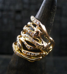Lucifer Vir Honestus 18K Rose Gold and Diamond Wide Band Ring