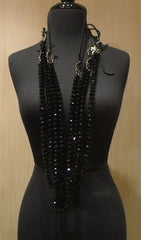 Love Heals Nysa Necklace in Faceted Black Jet Beads