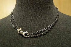 Catherine Michiels Mika Diamond Necklace of Blackened Silver with 14K Gold Accents