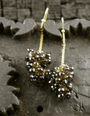 Amrapali 22K Yellow Gold and Smoky Topaz Grape Cluster Drop Earrings