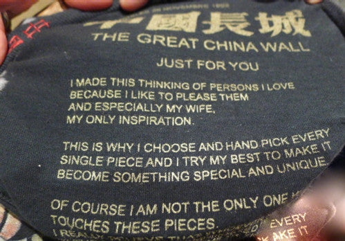 Great China Wall Hand Painted Black Tee Shirt