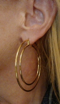 Jack Vartanian 18K Yellow Gold Art Deco Hoop Earrings