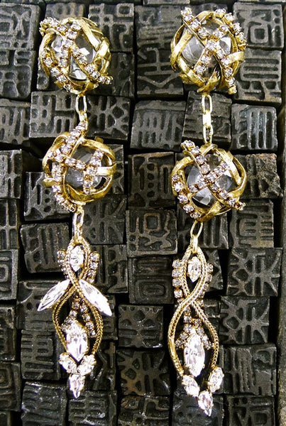 Erickson Beamon Golden Crystal Earrings