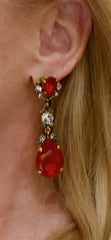 Erickson Beamon Red Chandelier Earrings