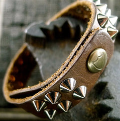 HTC Hollywood Trading Company Iconics Bracelet in Brown with Silver Studs