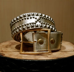 B-Low the Belt Pale Gold or Silver Studded Belt
