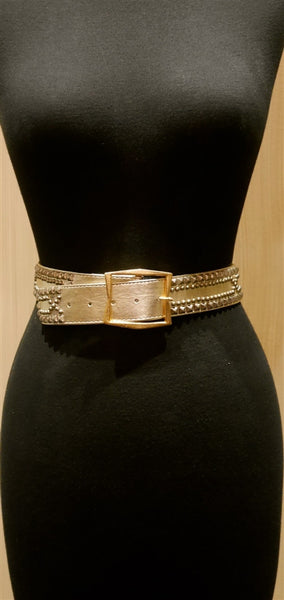 B-Low the Belt Pale Gold or Silver Studded Belt