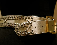 B-Low the Belt Pale Gold or Silver Studded Belt