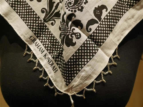 Graham Kandiah Toile Short Black and White Biarrite Sarong