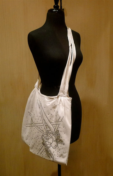 Twelfth Street Cynthia Vincent Soft Leather Studded Tote in White