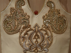 Buba Blonde Gold Embroidered Tote Handbag