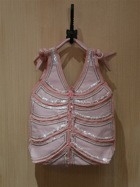 Buba Pink with Silver Sequins Tote Handbag