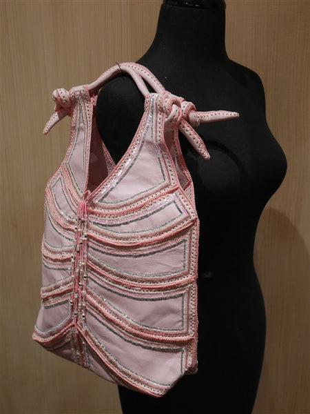 Buba Pink with Silver Sequins Tote Handbag