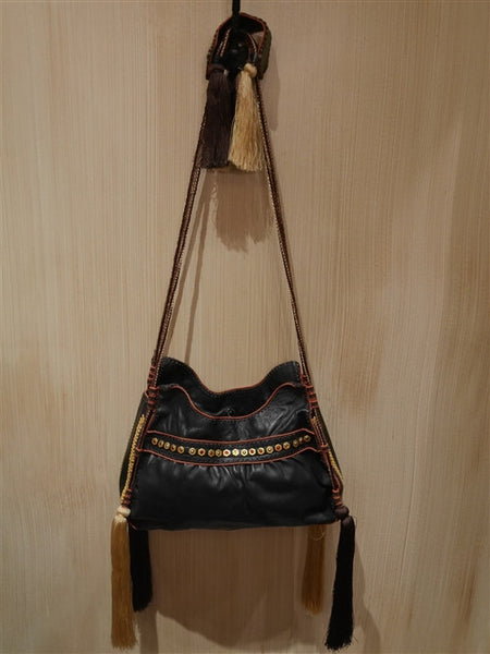 Buba Black Spiral Tote Handbag