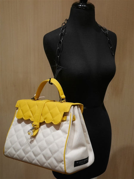My Flat In London Quilted Yellow Handbag