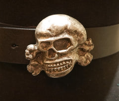Dondup Sterling Skull & Cross Bones Black Belt