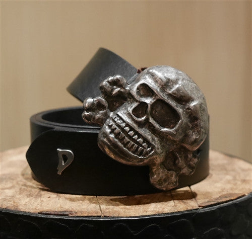 Dondup Sterling Skull & Cross Bones Black Belt