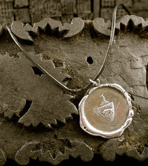 Pyrrha Large Griffon Crest Medal Leather Cord Necklace