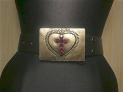 Virgins Saints and Angels Red Heart and Cross Buckle