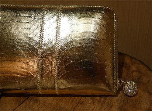 Kotur "Kellet" Snake Gold Metallic Clutch/Wallet