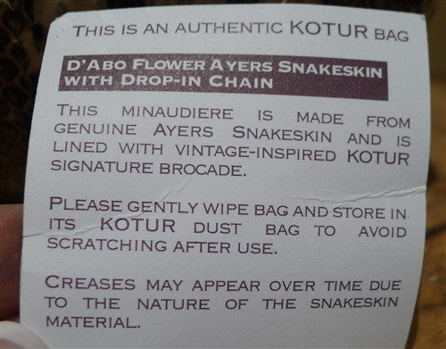 Kotur D'Abo Python Clutch with Flower Applique