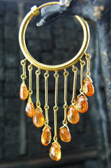 Amrapali 22K Yellow Gold and Orange Garnet Earrings