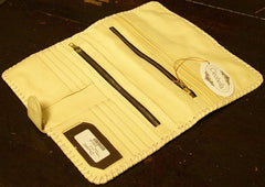 Cleobella Cream Lita Bohemian Tooled Leather Wallet/Clutch