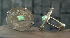 Chinese Coin with Jade Cufflinks