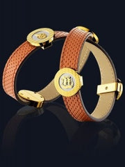 Seah 2-Wrap Elements Bracelet in Orange Leather
