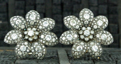 Amrapali 18K Blackened Gold, and Diamond Floral Motif Earrings