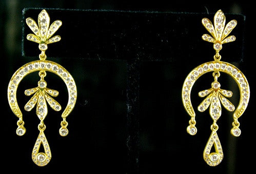 Jamie Wolf 18K Yellow Gold and Diamond Chandelier Earrings