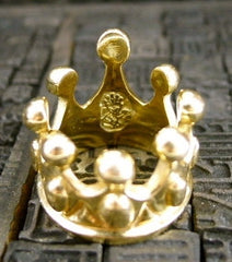 King Baby 18K Yellow Gold and Diamond Crown Ring