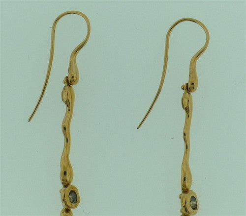 Lucifer Vir Honestus 18K Yellow Gold and Diamond Long Line Earrings