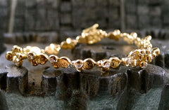 Lucifer Vir Honestus 18K Yellow Gold and Diamond Abstract Tennis Bracelet