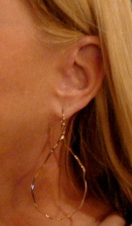 Lucifer Vir Honestus 18 K Gold Abstract Molten Hoop Earrings