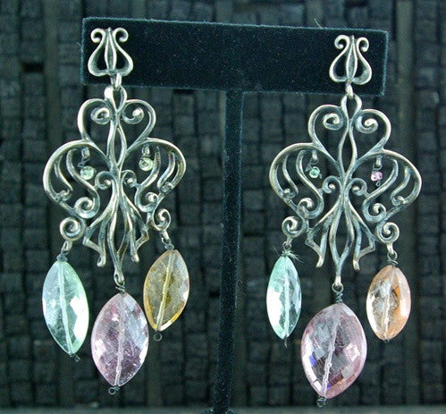 Marisa Perry Sterling Silver and Tourmaline Earrings