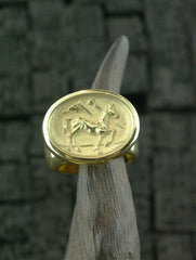 Marisa Perry 18K Yellow Gold Horse Intaglio RIng
