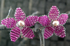 Mindy Lam Swarovski Crystal Flower Clip-On Earrings